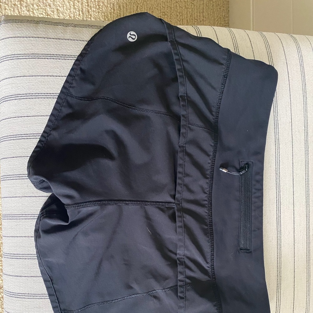 Black Lululemon shorts, size 4